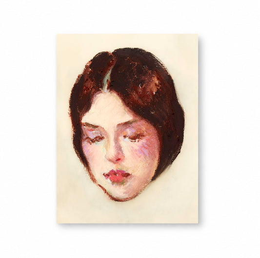 Portrait with Oil sticks - Mini Print