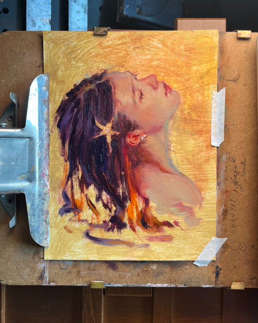 A girl with a starfish - Original