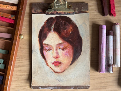A portrait study with oil sticks